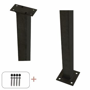 Stahlpfosten mit Fuß für Handlauf inkl. Bolzen - 4,5×4,5×103,3 cm